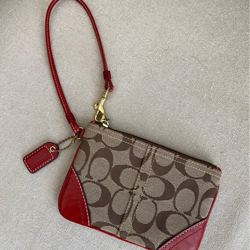 Red Coach Wristlet